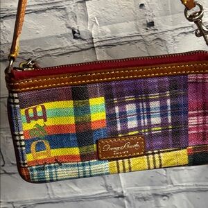 DOONEY & BOURKE Dooney & Bourke Madras Plaid Patchwork Wristlet - Coated Canvas